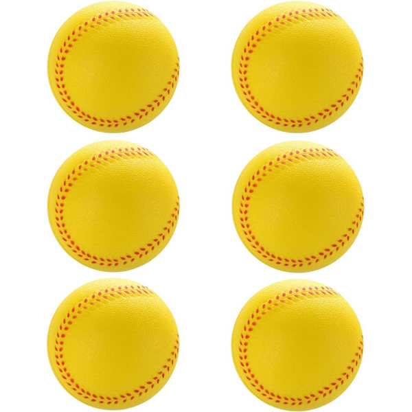 Säkerhetsbasebollar för nybörjare, multifunktionella träningsbollar i skum för lek inomhus och utomhus, perfekta för barn och nybörjare (set om 6)