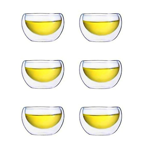 6 stk. tekopper i glass