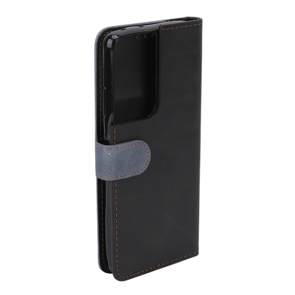 Telefon Plånboksfodral Flip Typ Magnetisk PU Läder Telefon Plånboksfodral för Samsung Galaxy S21 Ultra
