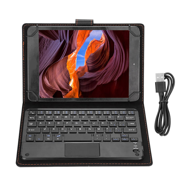 7/8in 75-timers Bluetooth-touchpad-tastatur med beskyttende etui til Android/iOS/Windows