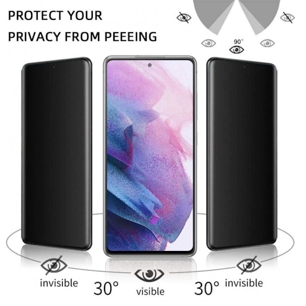 Samsung S22 Privacy Härdat Glas 0.26mm 2.5D 9H Transparent - Pack med 2