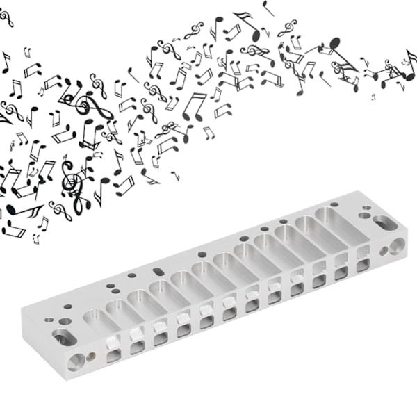 Harmonika kam del 12-huls kromatiske skala kam frostet sølv letvægts til HOHNER 270D