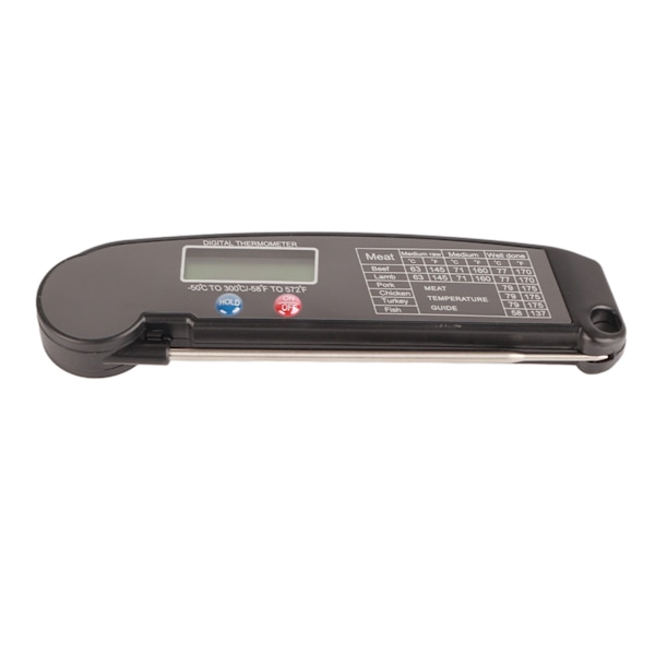 LCD digitalt mat- og kjøtttermometer med sammenleggbar sonde for kjøkken, matlaging, grill og BBQ
