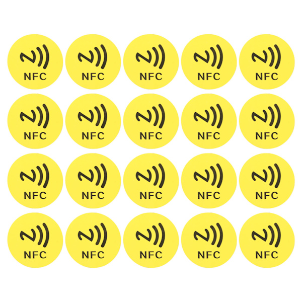 20 stk. NFC-klistermærker 125KHz Anti-interferens ID-telefon NFC-klistermærke til adgangskontrol Hjemmehjælper Gul