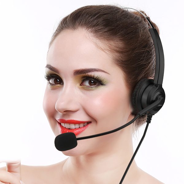USB-headset för callcenter, trådlöst, brusreducerande, med mute-funktion