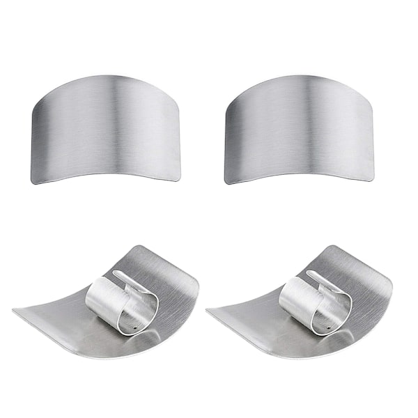 4PCS Stainless Steel Finger Cutting Protector Kitchen Safe Chop Cut Tool Guard Kitchen Tool