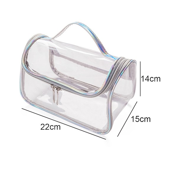 Genomskinlig kosmetikaväska Toalettväska, Genomskinlig reseväska för toalettartiklar, Transparent sminkväska Tote Bag, Väska för män kvinnor
