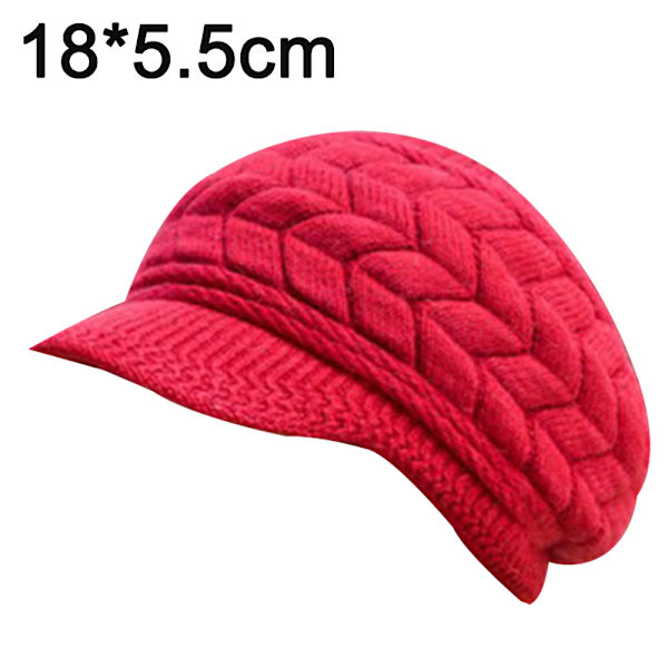 Damer vinter varm strik hue uld sne ski hat band sol skygge