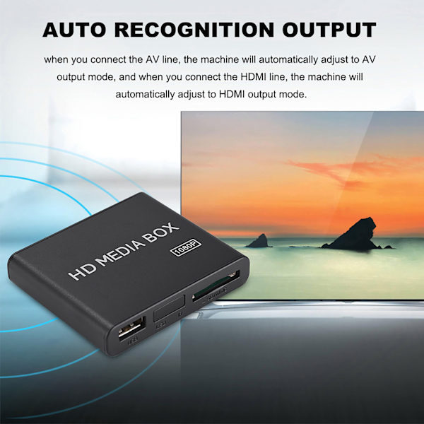 110-240V Full HD Mini Box Media Player 1080P Media Player Box Support USB MMC RMVB MP3 AVI MKV EU Stik
