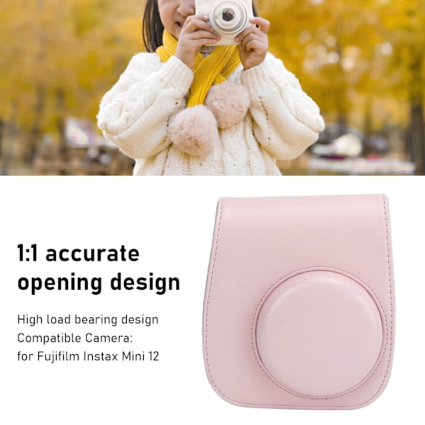 Mini Instant Kamera Beskyttende Taske PU Etui til Fujifilm Instax Mini 12 med Album Filtre Farverige Hængende Rammer Stickers Pink
