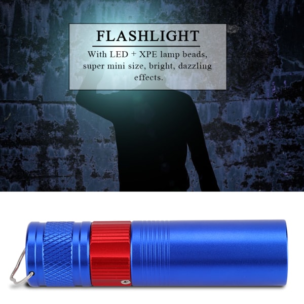 Bärbar LED + XPE LED ficklampa liten vattentät teleskopisk zoom