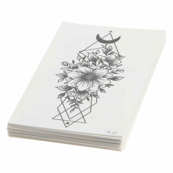 60 st Tillfälliga Tatueringar för Kvinnor Flickor - Svarta Skiss Fjärilar Blommor Fjädrar Djur, Fake Tatueringar Inkbox Tillfällig Tatuering Stick on Tatueringar för