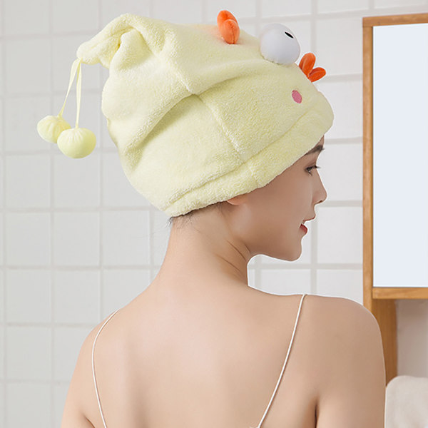 Hårhanddukar Snabbtorkande Mjuk Absorberande Söt Cartoon Korall Sammet Mikrofiber Hårhandduk för Dusch Spa Clownfish
