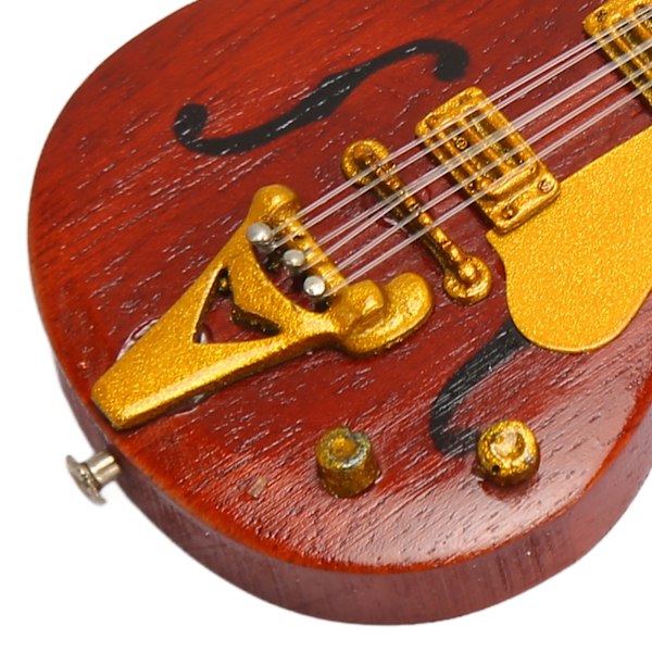 Miniatyr Elektrisk Gitarr Modell Innovativ Simulering Handgjord Trä Gitarr Dekoration för Presenter Samling