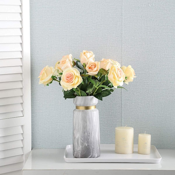 Kunstige Blomster Roser, 12 stk. Real Touch Falske Skumroser til