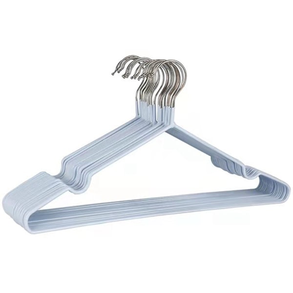 10 stk 40 cm kleshenger i rustfritt stål, tørkestativ for klesvask, klesstativ for sovesal, blå