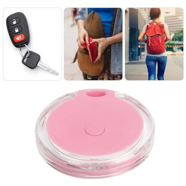 Smart Finder AntiLost Alarm Påminnelse Barn Husdjur Nyckel Plånbok Bil Hund Katt Väska Bagage Locator för IOs Android(Rosa )