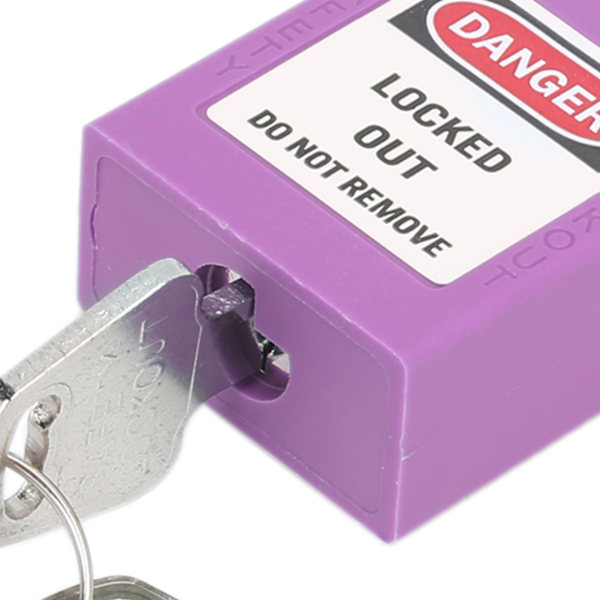 38mm/1,5 tum Säkerhetshänglås Isolering Dammtät med 2 Nycklar för Fabriker Byggarbetsplatser Sjukhus(Lila )