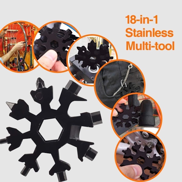 Presenter till män Snöflinga Design Multiverktyg, Portabelt 18-i-1 Rostfritt Stål Mångsidiga Verktyg, Coola Prylar, Julklappar, Julstrumpor, 2.95
