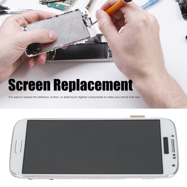 Skærmudskiftning LCD-skærm Touch Digitizer-samling til Samsung Galaxy S4 Hvid