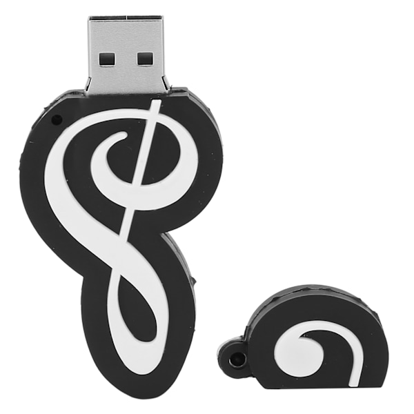 Svart Note Appearance USB-minne Söt Musik Film Dataöverföring USB-minne Present