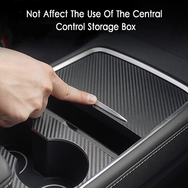 Tesla Model 3 Model Y 2021 2022 2023 Center Console Wrap Kit Carbon Fiber Console Cover Interior Decoration Wrap Kit för Tesla Tillbehör (Matte