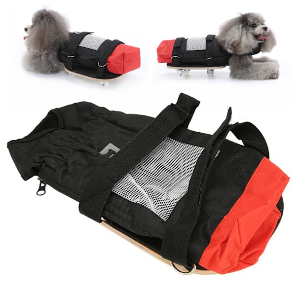 Lemmikkien kävelykoira, monikäyttöinen laminoitu puupaneeli, joustava nauha, hiljaiset pyörät, hengittävä lemmikkieläinten pyörätuoli L (6,5-9 kg/14,3-19,8 paunaa)