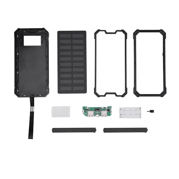 Bärbar 20000mAh Snabbladdning Dubbel USB Polar Powerbank Fodral DIY Kit Svart