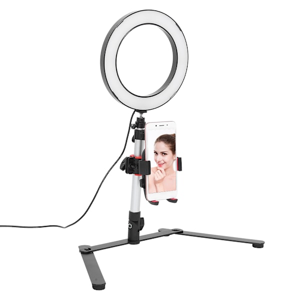 LED RingFill Lys Mobiltelefon Holder Mount Tripod til Makeup Live Video Shoot