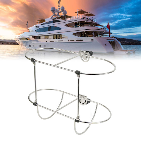 Båt Skjermholder Stativ 304 Rustfritt Stål Sammenleggbar Dobbel Holder for 7in Marine Yachter Skjerm