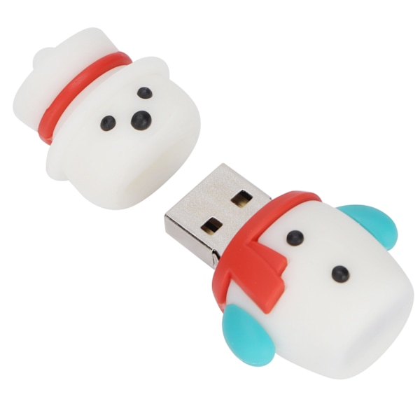 Minnessticka Hög Hastighet Plug and Play Tålig Härlig Snögubbe Form Smidig Portabel Flashdrive för Hemmakontor Resor 64GB