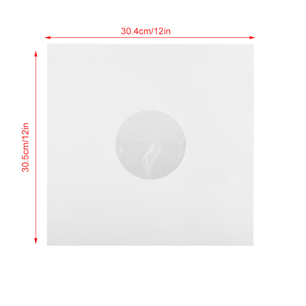 20 stk 12-tommers vinylplateomslag antistatisk CD-spillerbeskyttende etui med innerlomme