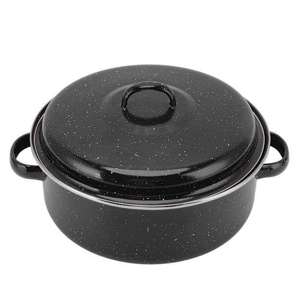 Stegepande Sort Spættet Finish Husholdning Non Stick BBQ Gryde Stegepande Med Låg til Ristede Sød Kartofler Kastanjer