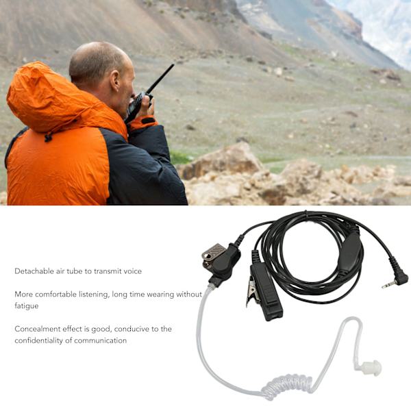 2,5 mm:n akustinen putki kuuloke, yksipinninen PTT-painike, Walkie Talkie -kuuloke teräsklipsillä Motorolaa varten Talkaboutia varten, musta, 5 kpl