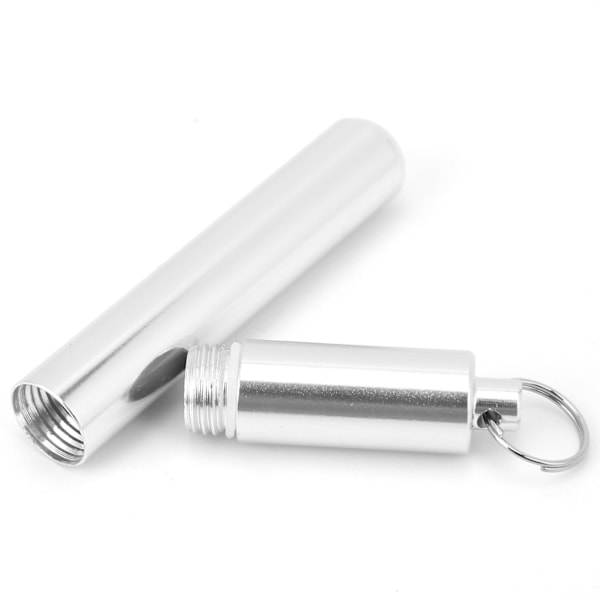 Bärbar Tandpetarebehållare, Elegant Design i Aluminiumlegering, Lättviktig och Hållbar, Vattentät Försegling, Multifunktionell Box med Nyckelringsfäste