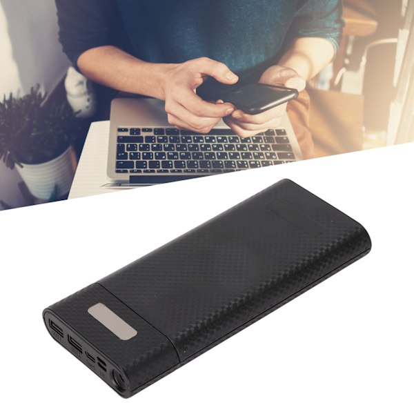 8x18650 DIY Powerbank 2 USB-utgång 10W Snabbladdning Batterilåda med LCD-display och Micro Type C-ingångsport