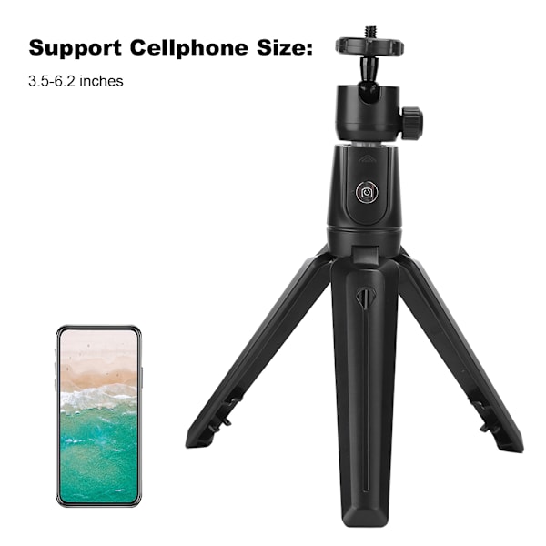 Trådløs Bluetooth Selfie Stick Mini Tripod Udtrækkelig Monopod til IOS til SamsungBlack