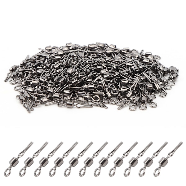 Metall American Type SubLine Clip Fiskehake Swivel Snabbkontakt Liten Fiskeutrustning (svart 6#)