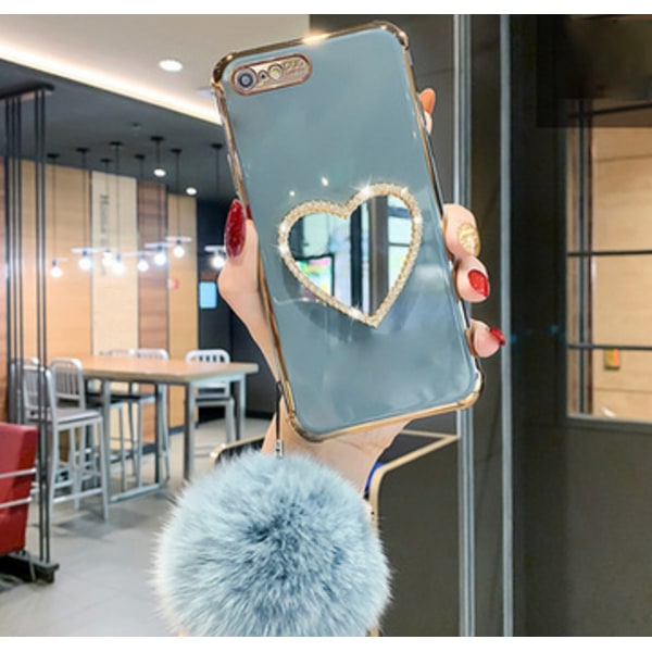 Beskyttende skall for Apple med ullkule og speil, mykt silikon, fallsikkert