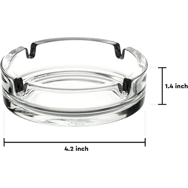 Lyxiga askfat i kristall för inom- och utomhusbruk, stilrena bärbara moderna askhållare, klara, robust tung glaskonstruktion (2-pack)
