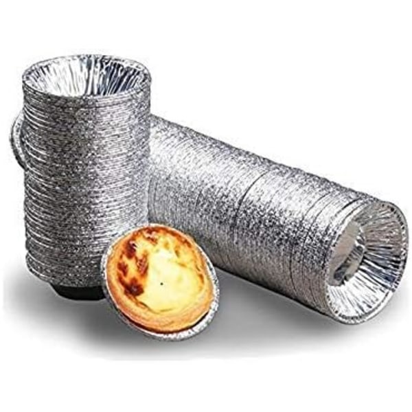 Engångs Pajform i Aluminium, Multifunktionell Användning Silverfolie Tartformar För Enkel Rengöring, 250 ST Perfekt För Kakor Frukter Pudding Chokladformar Säker