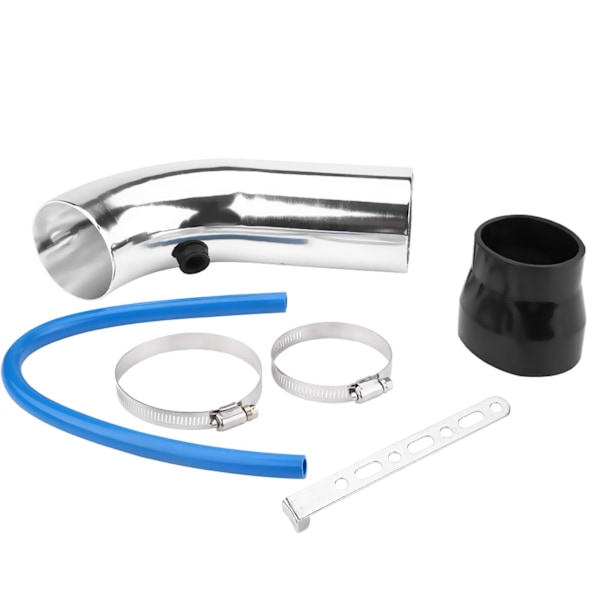 76mm/3 tum universell bil kalluftintag rör slang kit filter system silver