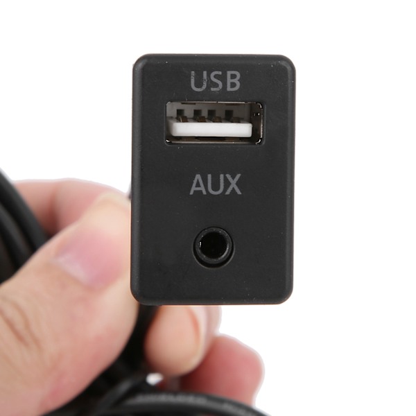 3,5 mm AUX-forlængerkabeladapter, indbygget USB-port, hovedtelefonstik, panelmontering til bil, båd