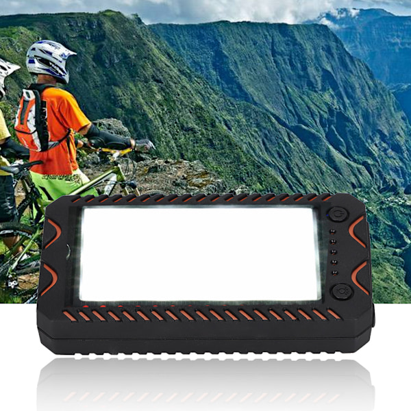 Solpanel Glare Illumination 10000mAh Power Bank Case Extern Batteri Box USB med Kompass