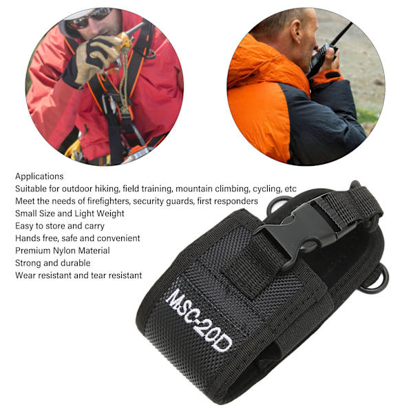 Walkie Talkie-hållare Lätt Bärbar Universal Nylon Radiofodral för 2-vägsradio MSC 20D