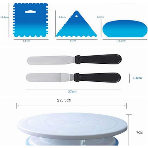 Elegant Tårtdekorationskit, Halkfri Stabil Design Säkerställer Exakt Dekorering, Non-Stick Yta för Enkel Rengöring (6 delar)