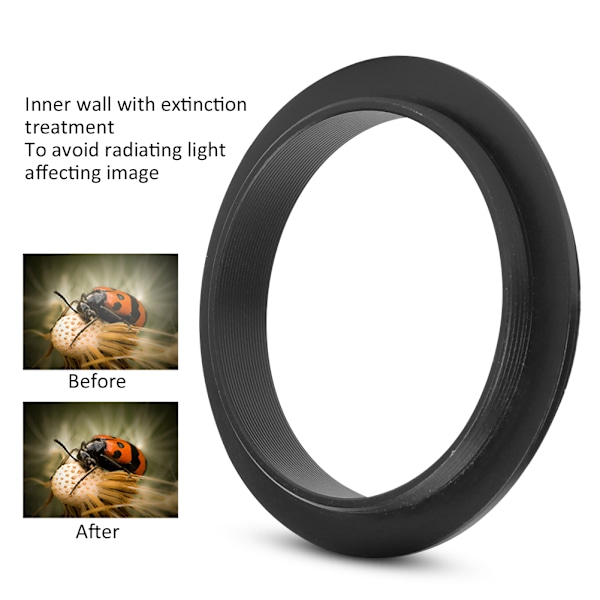 1PCS M48mm-M54mm Adapter Ring Aluminiumlegering Svart Astronomiskt Teleskop Tillbehör