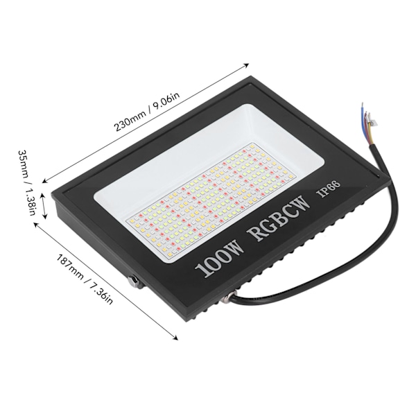 Effektiv RGB Flerfärgad Super Stark LED Strålkastare, IP66 Vattentät Utomhusbelysning med Justerbart Metallfäste för Mångsidig Användning