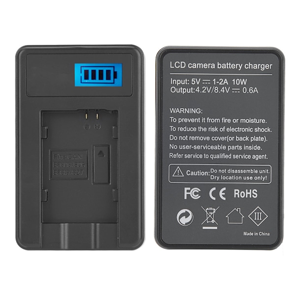 BP-808 Batteriladdare Mini USB-laddning med LCD-skärm för Canon BP-827/809/819
