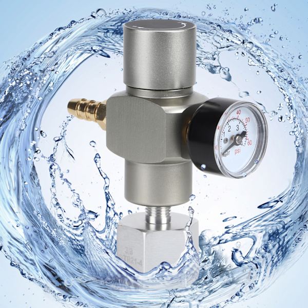 2 in 1 Mini CO2 -kaasunsäädin soodapullopainemittarilla, sovitin 3/8 tuumasta TR21.4